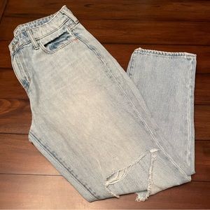 Light Wash Distressed High Rise Old Navy Straight Leg Jeans